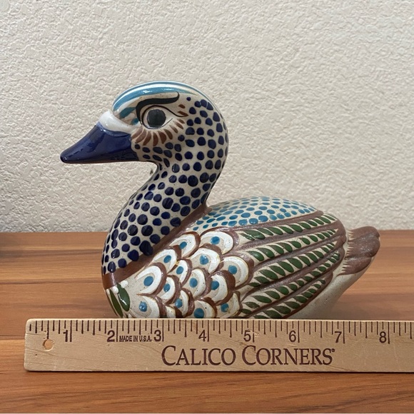 TONALA Mexican Folk Art Pottery Large Duck Sculpture Figurine Decor - Picture 11 of 14